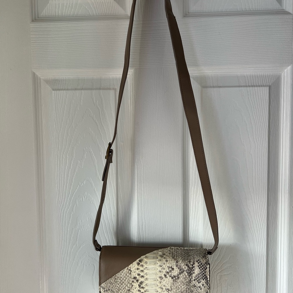 Tarryn Simone Neutral Python-Print Convertible Ba… - image 3